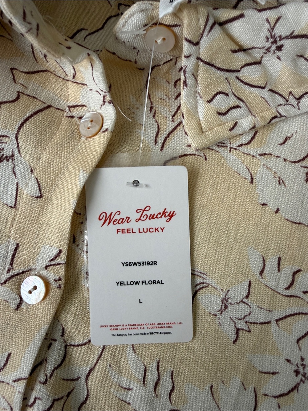Lucky Brand Cream Floral Lace Tiered Shirt Dress - Picture 14 of 14